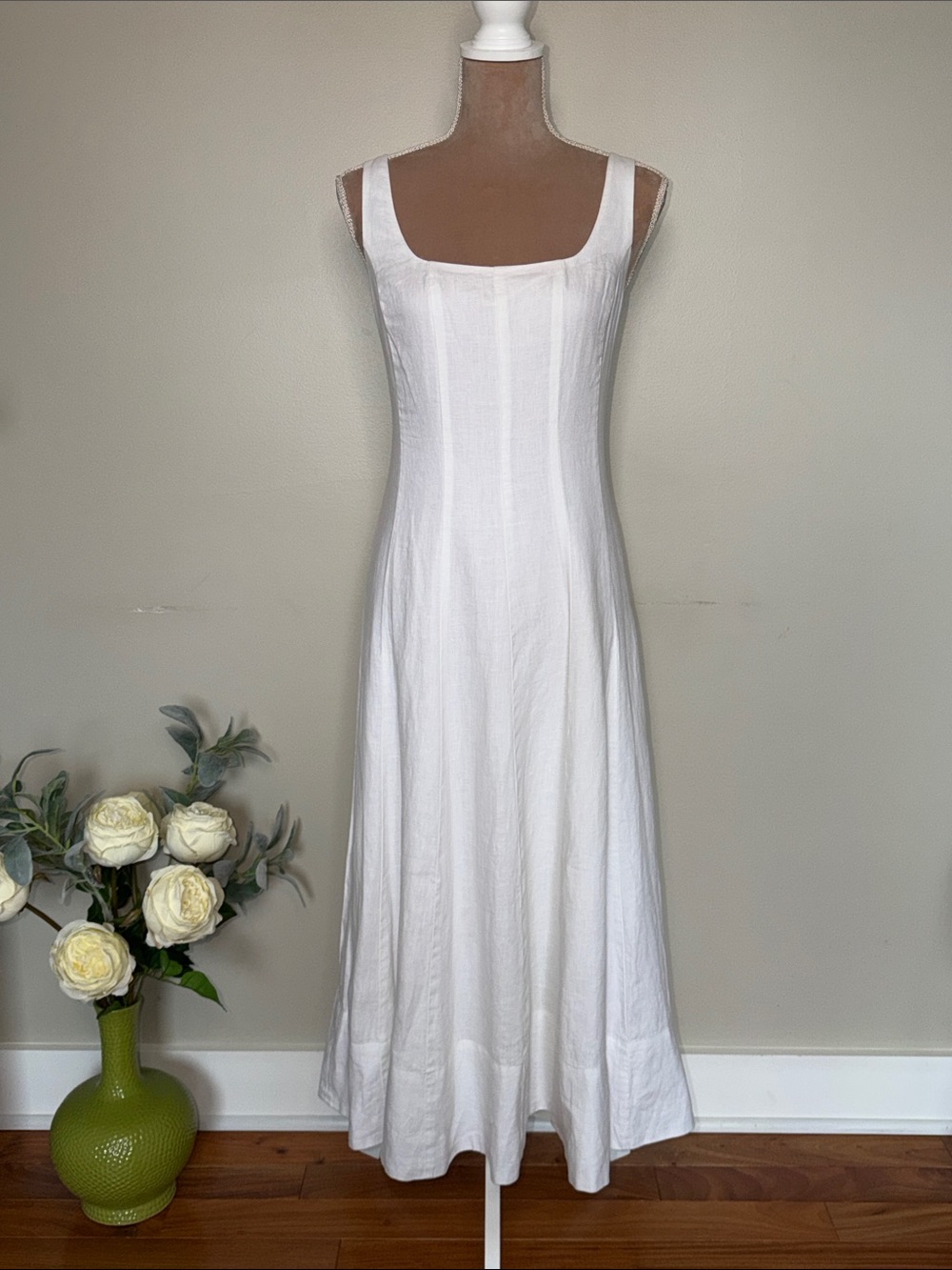 Lilly Pulitzer Calina Linen White Sleeveless Midi Dress Size 6 NWT